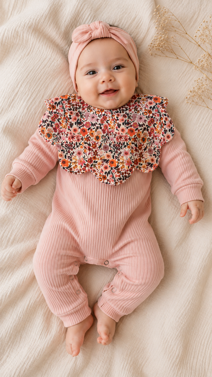 PATRON bavoir fleurs naissance à 6 mois bébé