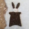 Doudou lapin FOURRURE kaki