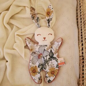 Doudou lapin FLEURI RETRO