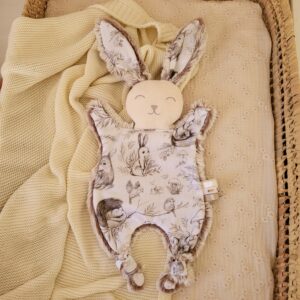 Doudou lapin FORET (grand modèle)