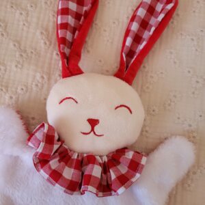 Doudou lapin VICHY rouge