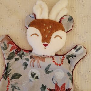 Doudou RENNE fleur de noël (grand modèle)