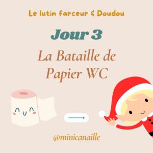 Lire la suite à propos de l’article Histoire de Noël du Lutin Farceur et Doudou / Jour 3 : La Bataille de Papier Toilette