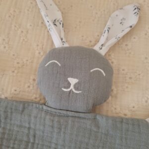 Doudou LAPIN carré lange LITTLE EUCALYPTUS